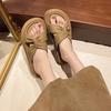 Thick-soled Crossed Slippers Women's Summer Outer Wear 2025 New Fashion High-end Skirt Beach Vacation Cool Slippers