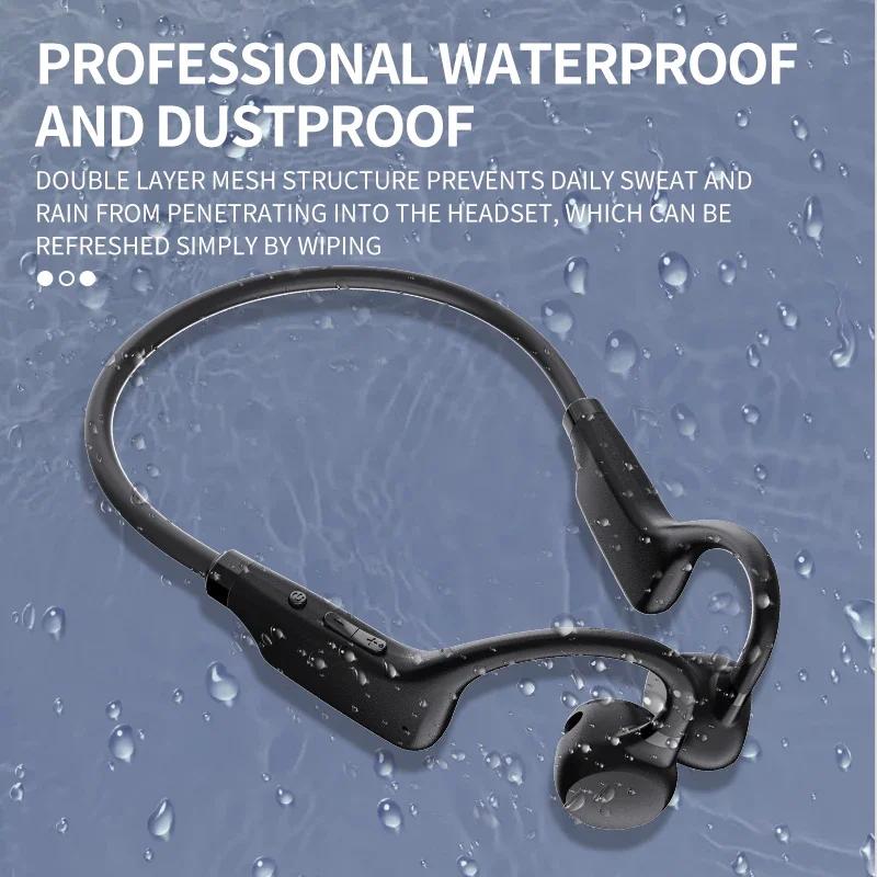 Sports Bluetooth Headphones Waterproof Wireless Earbuds with Microphone Ear-hook TWS Bass HIFI Stereo MP3 SD Card Support