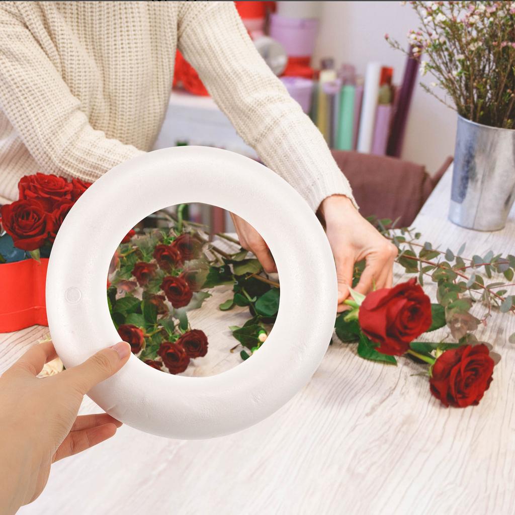 Сплошное кольцо из пенопласта Круглый заготовка для поделок Неоконченный DIY проект из пенопласта Покраска Венок Украшение Декор для вечеринки