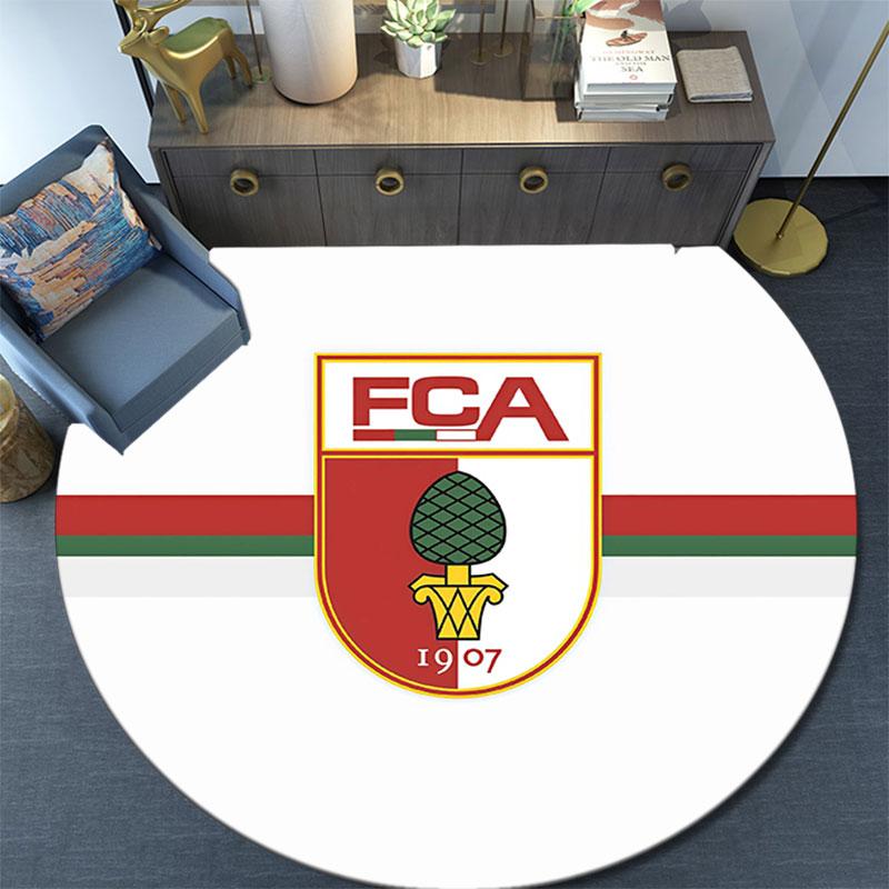 FC Augsburg,Round Area Rug,Carpet Rug for Living Room Bedroom Sofa Playroom Decor,Non-slip Floor Mat