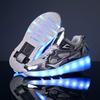 New Runaway Shoes Double-wheel Charging with Lights Boys Pulley Shoes Girls Skates Men's and Women's Shoes with Wheels Single Wheel