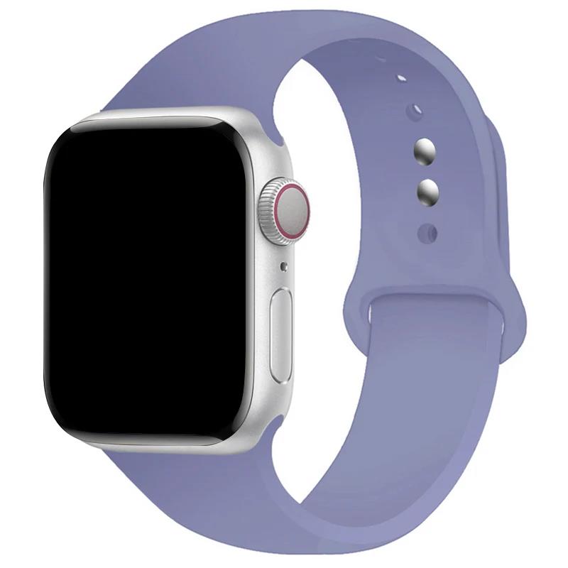 Силиконовый Ремешок Для Apple Watch Ремешок 49мм 46мм 44мм 45мм 40мм 41мм 42мм 38мм 45мм Спортивный Ремешок для iWatch 11 10 9 8 7 6 5 4 SE 3