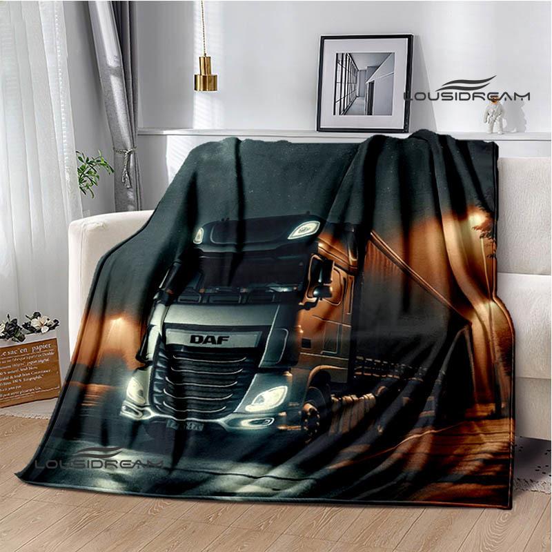 3D DAF truck Retro printed blankets picnic blanket Warm Flannel blankets Soft and comfortable blanket bed linings Birthday Gift