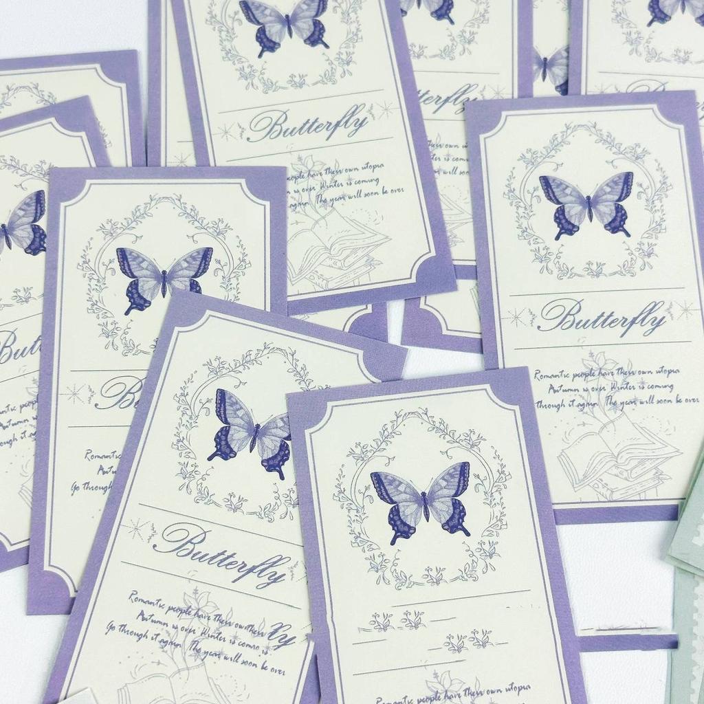 20sheets Korean Ins Dreamy Aesthetic Butterfly Sticker Kpop Photo Card Selling Card Packing Bag DIY Decor Sealing Label Stickers