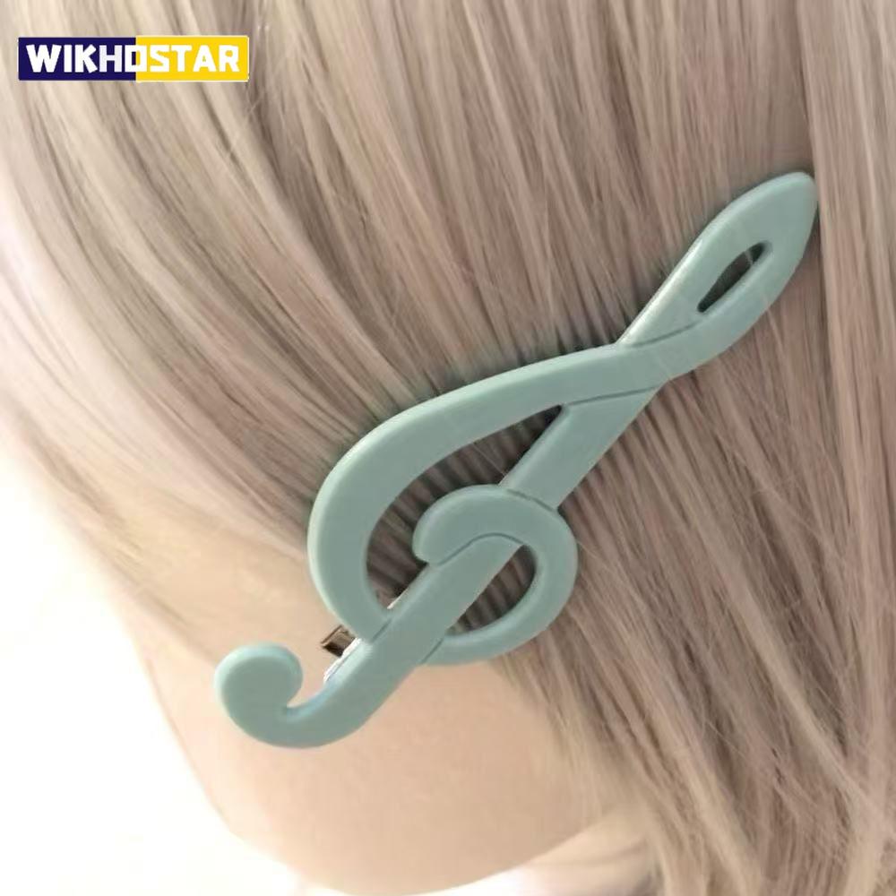 Music Symbol Hair Accessories Vintage Sweet Cute Hair Clip Cyan Fresh Hairpin New Sensea of Niche Fashion and Art 2025