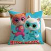 Cartoon SSuperKitties Cushion Cover Soft Short Plush SkinFriendly Cushion Case for MultiScene Use