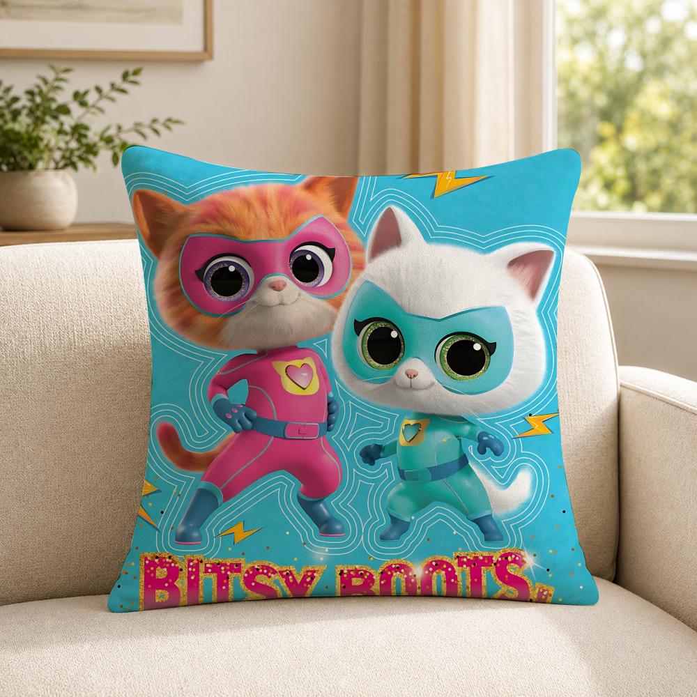 Cartoon SSuperKitties Cushion Cover Soft Short Plush SkinFriendly Cushion Case for MultiScene Use
