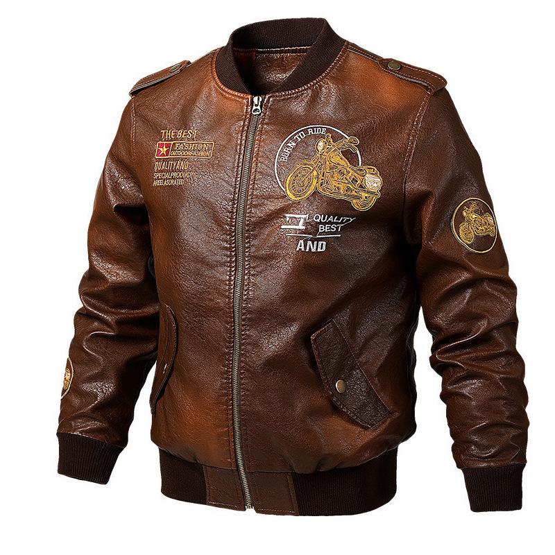 Весенне-осенняя мужская кожаная куртка Locomotive, куртка из стираной искусственной кожи, модная мужская кожаная куртка