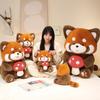 Raccoon Mushroom Plush Toy Cartoon Stuffed Doll Kids Birthday Gift 2636cm