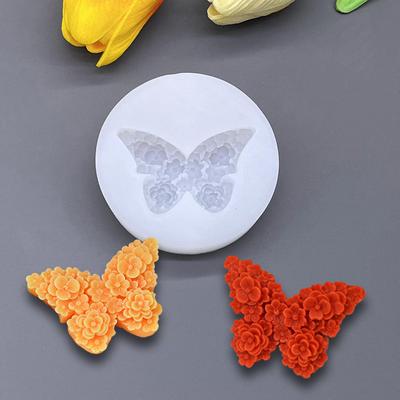 Силиконовая форма для сахарной пудры в виде цветка и бабочки, свеча, шоколадный кекс, помадка, инструменты для украшения торта