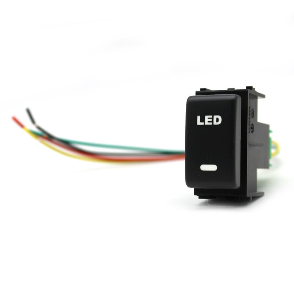 1Pc For Nissan Patrol Y62 Tiida Livina Qhashqai 2008 - 2015 Car LED Light Power On Off Switch DRL Fog Light Button with Wire