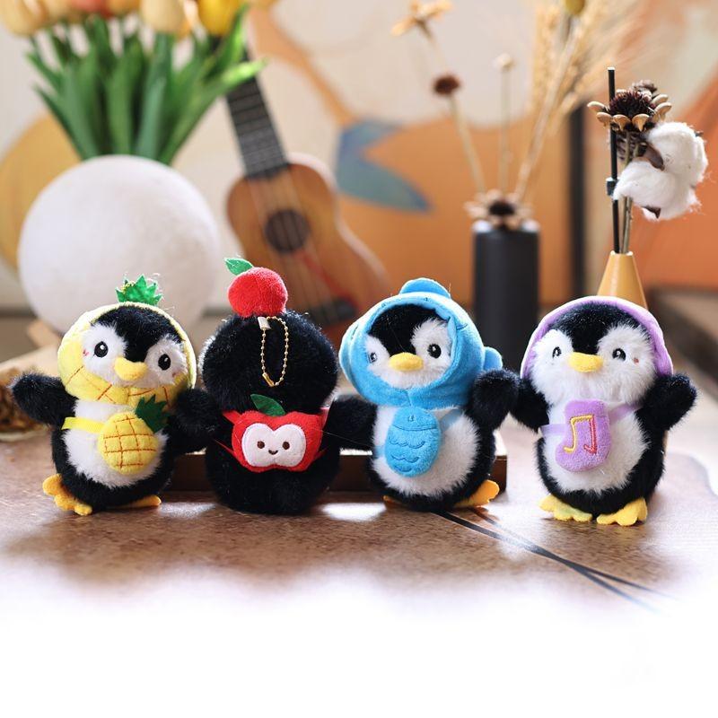 Penguin Dress Fruit Up Plush Toy Cartoon Keychain Backpack Pendant Holiday Gift