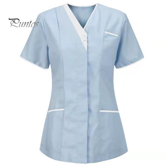 Униформа медсестры, скрабы, топы, женские комбинезоны с v-образным вырезом и короткими рукавами, карманы, лоскутная цветная рабочая одежда для кормления, рабочая одежда
