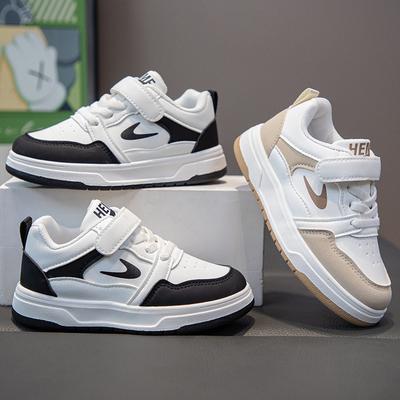 Обувь для девочек осень 2025 новая кожа водонепроницаемая детская спортивная обувь для детей среднего и старшего возраста корейская версия низкие кеды для девочек