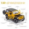 1:32-масштабный Jeeps Wrangler Rubicon 1941, модель игрушечного автомобиля, автомобиль с высокой имитацией, звуком и светом, коллекция внедорожных сплавов, игрушечный автомобиль для детей