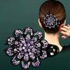 Flower Hair Clip Crystal Rhinestone- Fancy Ponytail Barrette Elegant Hair Clip for Women