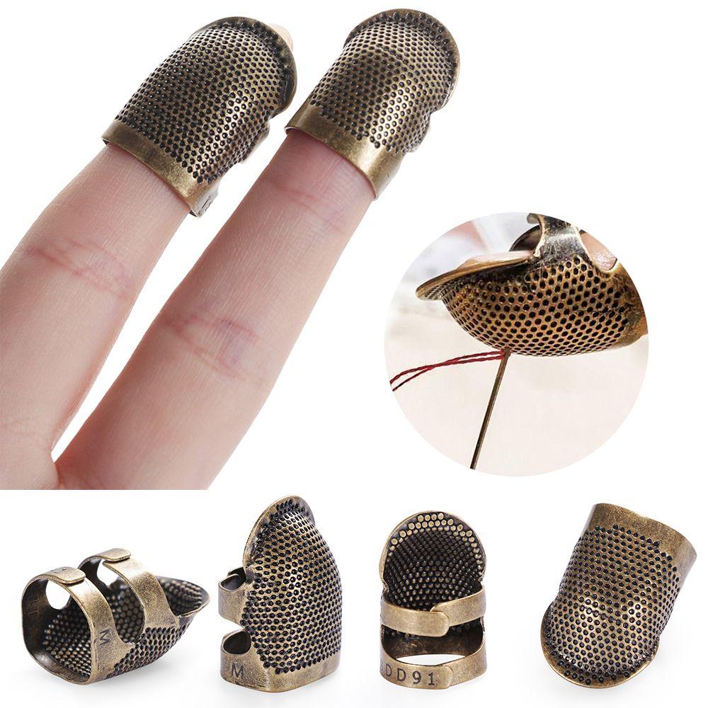 Sewing Accessories Vintage Gold DIY Crafts Finger Protector Antique Ring Needle Thimble Metal