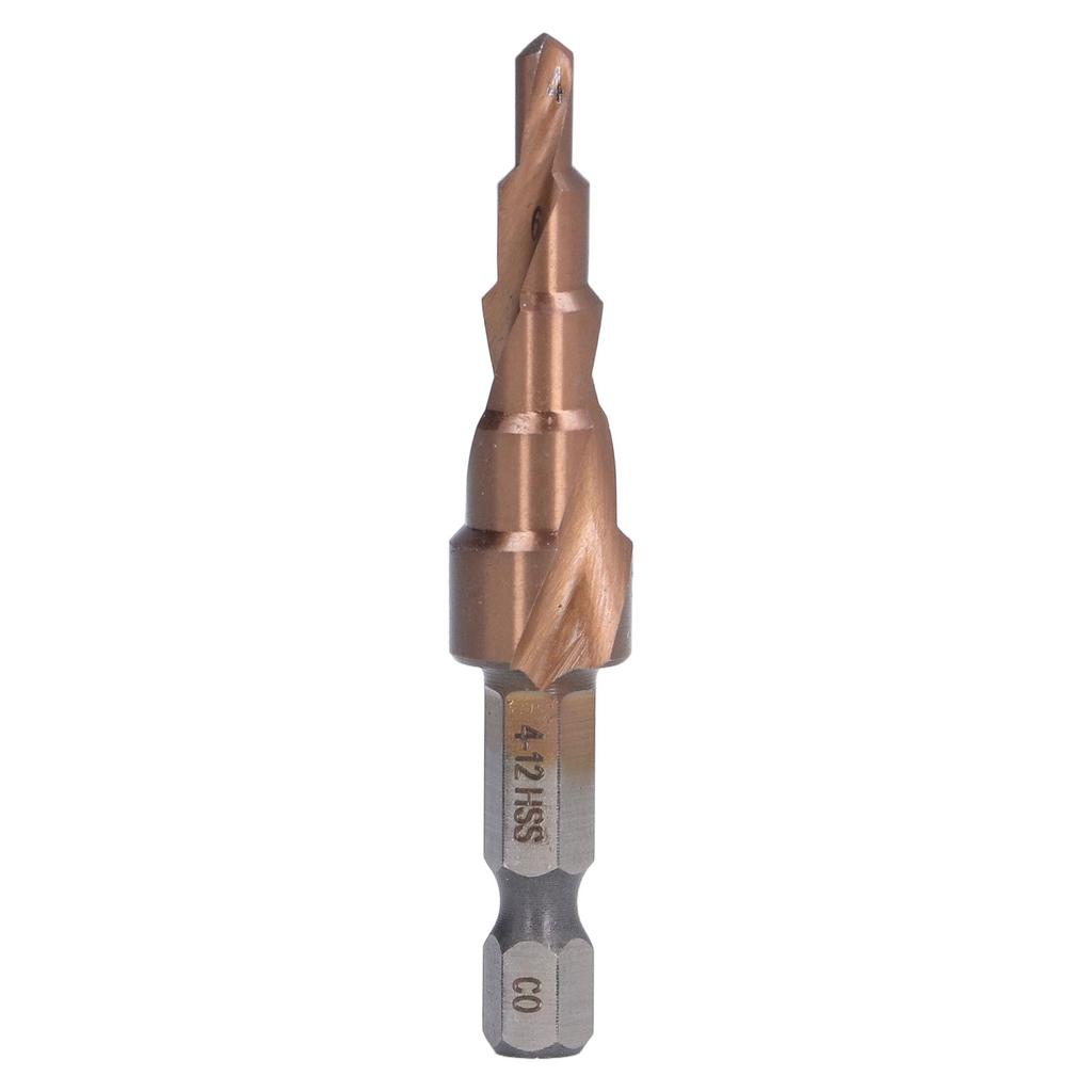 Spiral Step Drill Bit Accurate Positioning 118 Degrees X Shaped Opening Design M35 High Speed Steel Hex