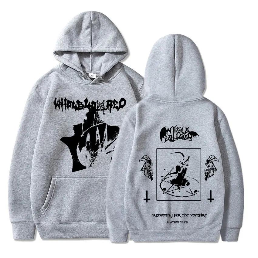 Толстовки с капюшоном для рэпера Playboi Carti, музыкальный альбом Whole Lotta, красные толстовки Devil satan, винтажный пуловер большого размера в стиле хип-хоп, уличная одежда