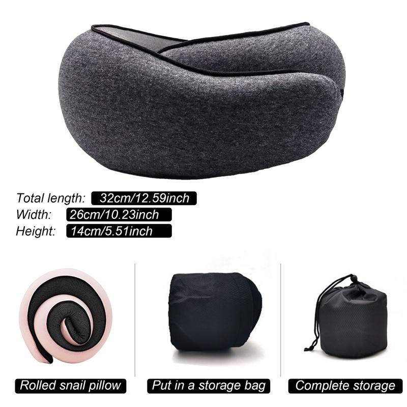 Дорожная подушка для шеи из пены с эффектом памяти U-образная подушка в стиле улитки для путешествий с поддержкой шеи Портативные регулируемые мягкие подушки для сна в полдень