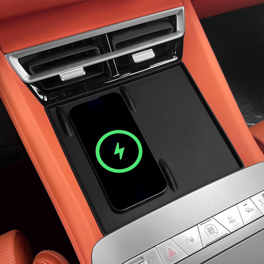 Для BYD Tang L 2025 Силиконовый коврик для беспроводной зарядки Нескользящая защитная накладка для телефона Зарядное устройство Аксессуары для интерьера автомобиля Черный