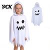 Kids And Adults Costume Halloween Ghost Cloak with Hood, Loose Fit Irregular Hem Parent Child Matching Outfits for Cosplay Party, White Spooky