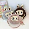 Мультфильм Kawaii Labubu сумки на плечо милый универсальный плюшевый кукольный рюкзак для женщин и девочек простые сумки через плечо подарки