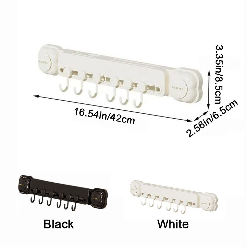 Wall Mounted Kitchen Storage Rack Punch Free Space Saving Suction Cup Cutter Stand Waterproof with 6 Hooks Cutlery Storage Rack