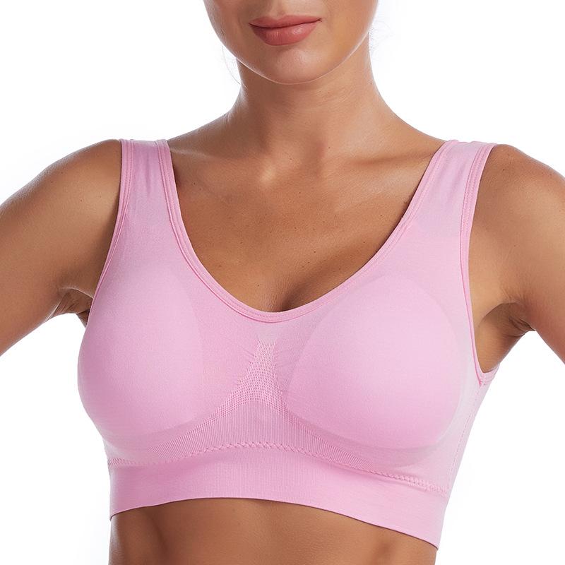 Women Sport Yoga Bras Plus Size Seamless Brassiere Breathable Wire Free Bralette Underwear Comfortable Active Removeable Padded