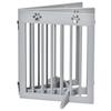 Freestanding Pet Gate 4 Panel Folding Wooden Dog Barrier W Support Feet