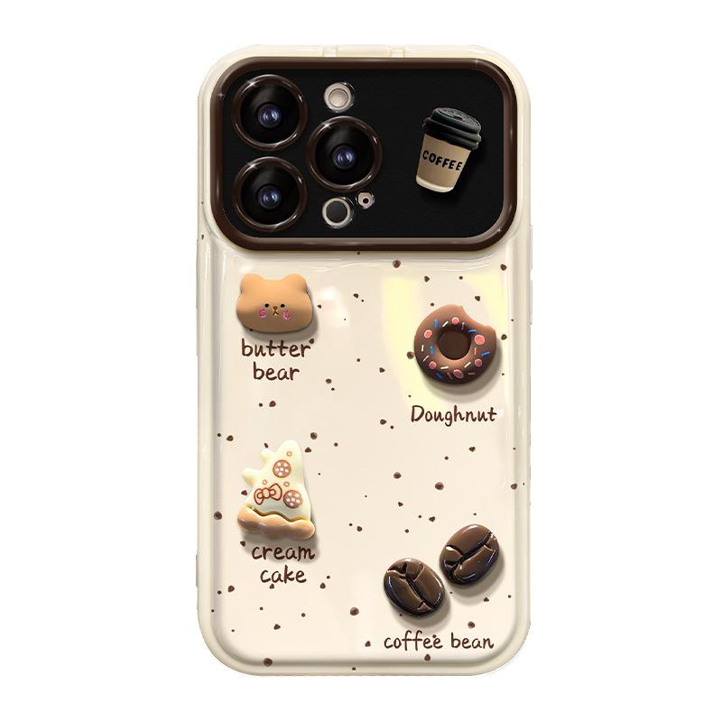 Cake Coffee Doll Pendant Suitable for Vivos17pro Mobile Phone Case Oppoa97 Flip Mirror Xiaomi 14/13