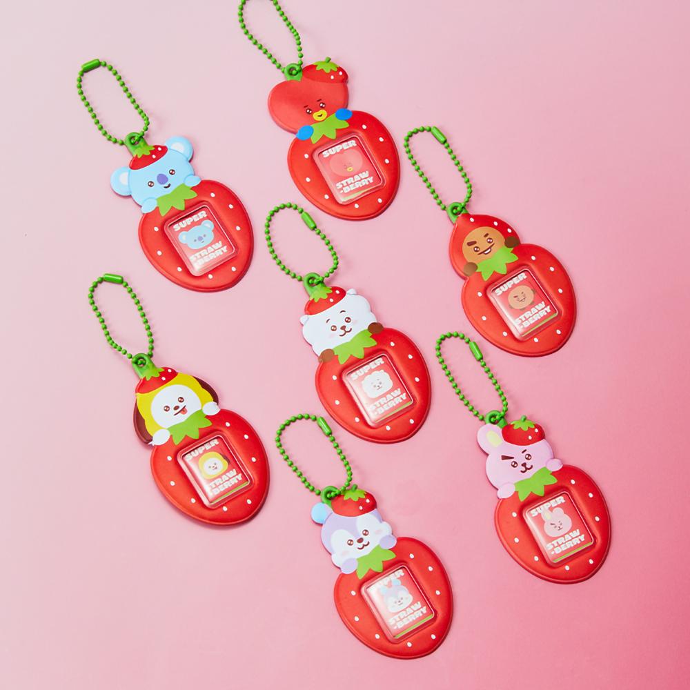 BT21 RJ Клубничная Вечеринка Мини Держатель для Фото Ключница