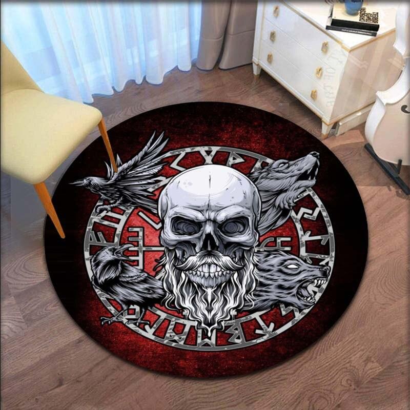 Коврик с рисунком викингов, круглый напольный коврик, ковер для гостиной, ковер для ванной комнаты, кухонный коврик, кухонный коврик, Tapetes