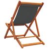 Beach Chairs 2 pcs. Foldable Grey Fabric