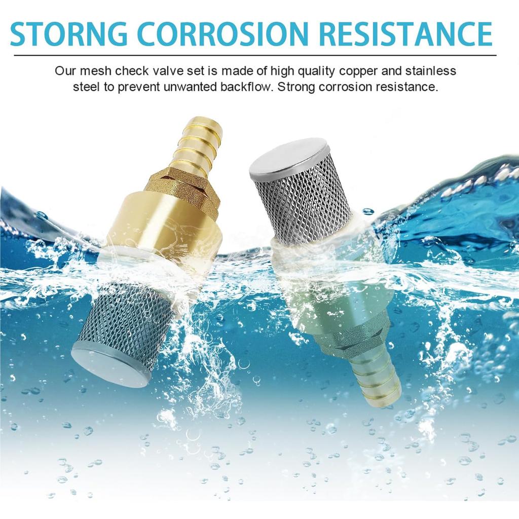 Обратные клапаны 1/2 дюйма Латунный донный клапан с шланговым соединением Предотвращение обратного потока Латунный обратный клапан Фильтр Донный клапан