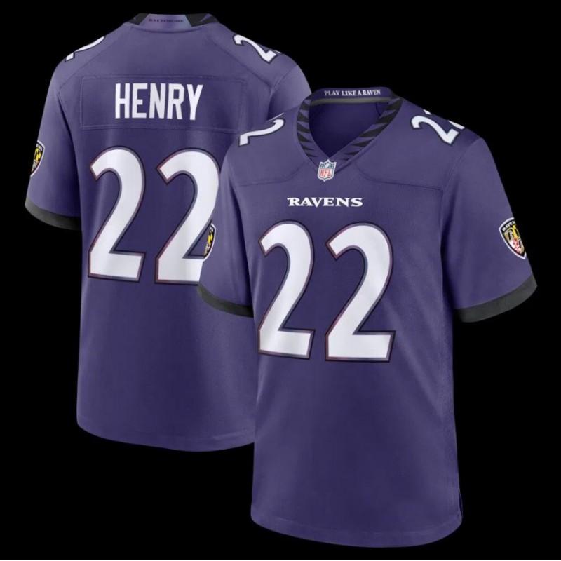 Baltimore Ravens 22 Henry Football Jersey Game Uniform Fans S-XXXL