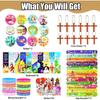 128Pcs Christian Party Favors Set for 12 Guests Jesus Party Supplies with Bible Verse Bookmarks Bracelets Keychains Cross Charm