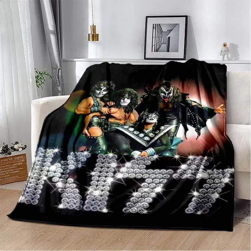 Плед с узором группы KISS Легкий плед для гостиной, спальни, детской комнаты Теплый плед Рождественский подарок