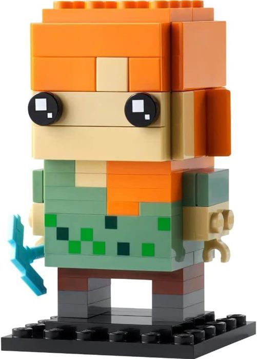 Figurine LEGO® Brickheadz - Minecraft - Alex - 7,6 cm - Modèle 40624 - Détails authentiques