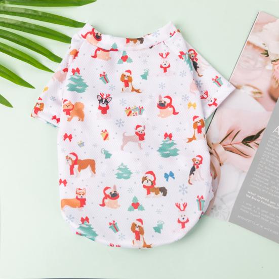 Футболка для домашних животных, моющийся принт, прочный мягкий наряд, свитер для собаки с рождественскими элементами