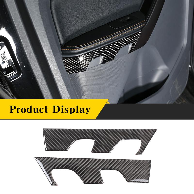 For Ford Ranger Wildtrak 2015-2021 Soft Carbon Fiber Car Rear Door Panel Decorative Frame Sticker Car Interior Accessories
