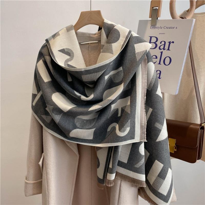 Fire Phoenix-Ya Shawl Women's Cashmere Warm Outside with Student Dual-Use Air Conditioning New Scarf Autumn and Winter Fashion