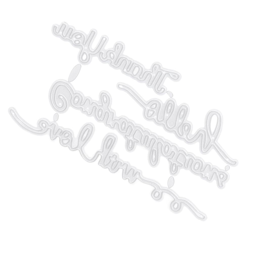 2Pcs Cutting Die Blessing Words Pattern Simple Unique Design Cutting Mold for Home Party D