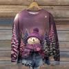 Women's Fashion Christmas Printed Long Sleeve Loose Round Neck Sweatshirt Top
