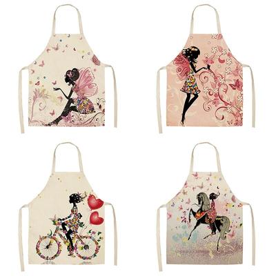 Красивый женский фартук с крыльями бабочки Love, кухонный фартук, льняной фартук без рукавов с принтом для мужчин и женщин, бытовые чистящие средства