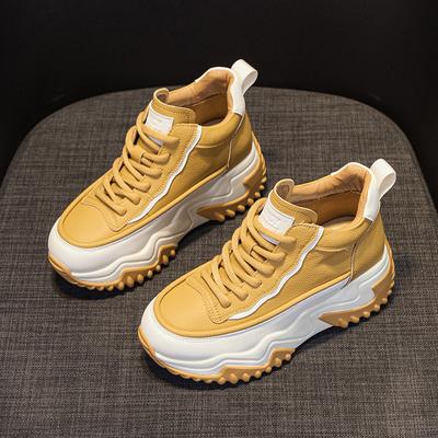 Туфли папы для девочки 2025 Осень Новинка Корейская версия На толстой подошве Скрытая платформа Универсальные Взрывные Повседневные Модные Студенческие туфли