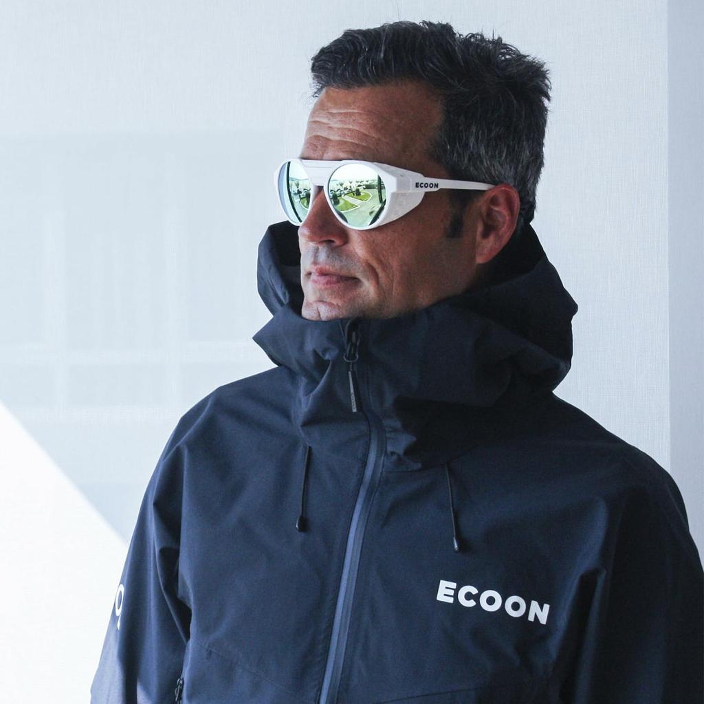 Солнцезащитные очки Ocean RODAS со съемными боковыми щитками, матово-белые REVO с защитой от УФ-лучей, унисекс, щитки, защита, легкие, прочные, (Синяя линза), OCN-ECO182-4