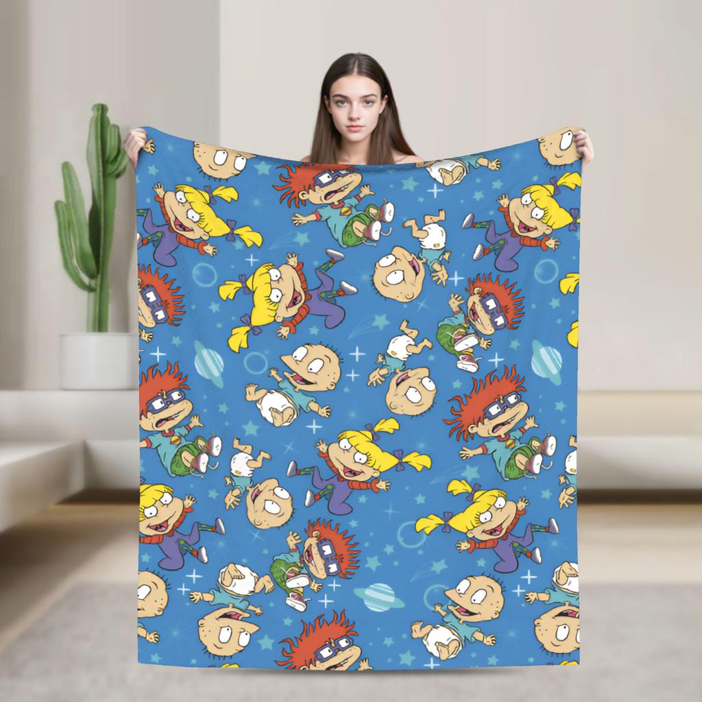 Rugrats Animated Character Blanket Quality Super Warm Bedding Throws Autumn Camping Couch Bed Fluffy Bedspread