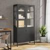 VidaXL Highboard Black 90x40x180 Cm Glass and Steel 353000