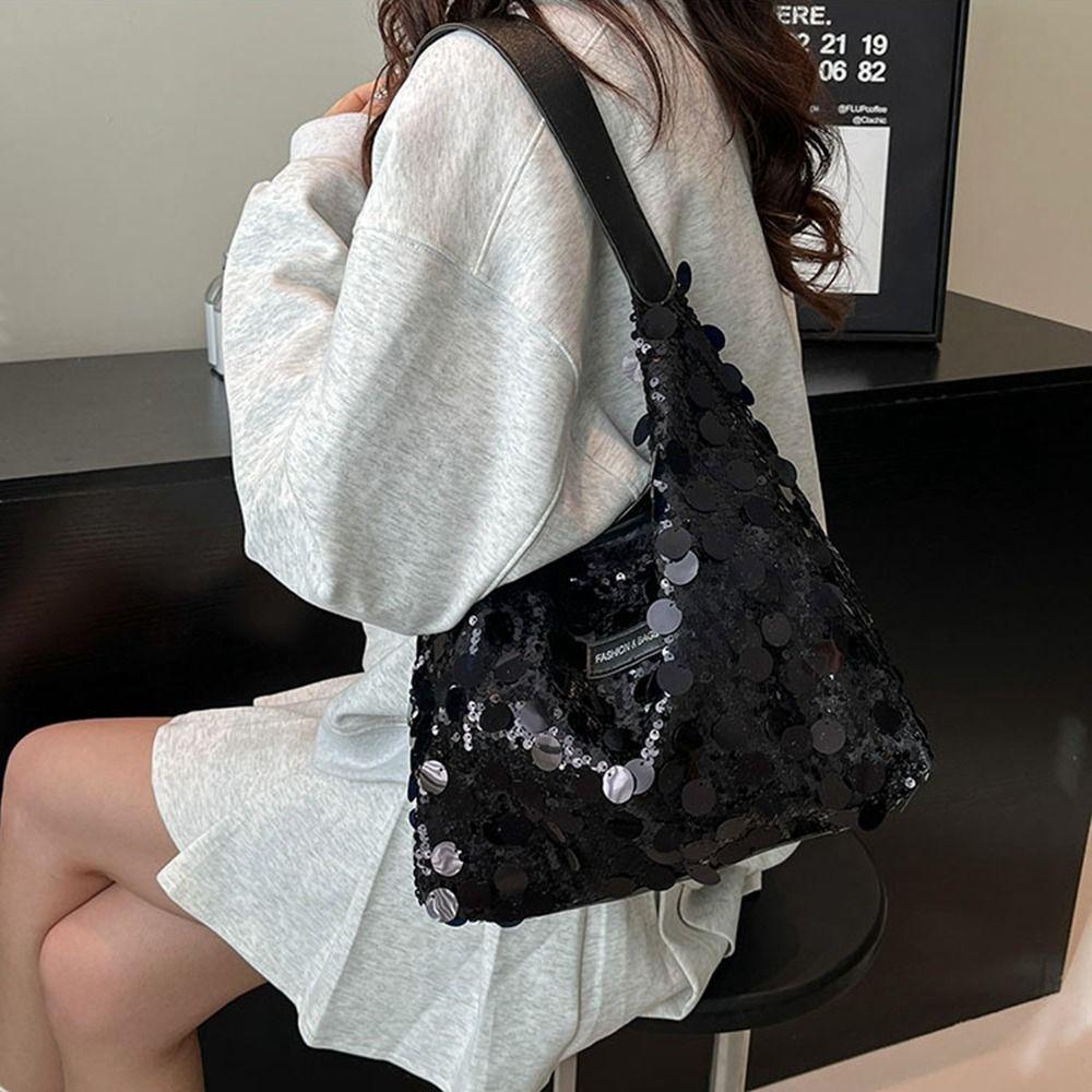 Purse Sequin Tote Bag Evening Bag Silver Shoulder Bag Casual Blingbling Handbag Girls